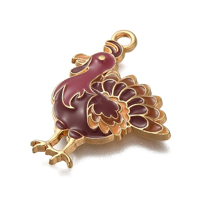 Thanksgiving Day Theme Rack Plating Alloy Enamel Pendants ENAM-S021-05G-A-1
