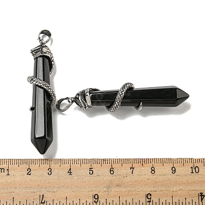 Natural Obsidian Pointed Big Pendants G-F766-07AS-08-1
