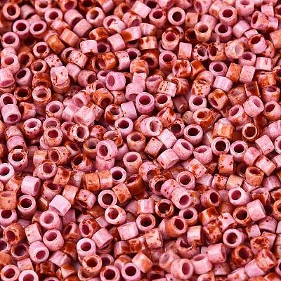 Opaque Picasso Cylinder Glass Beads SEED-Q039-06A-03-1