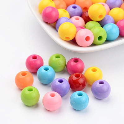 Mixed Color Acrylic Jewelry Beads PAB702Y-1