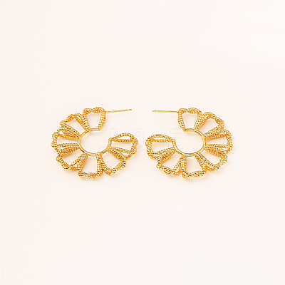 Brass Stud Earrings for Women WGB854C-01-1