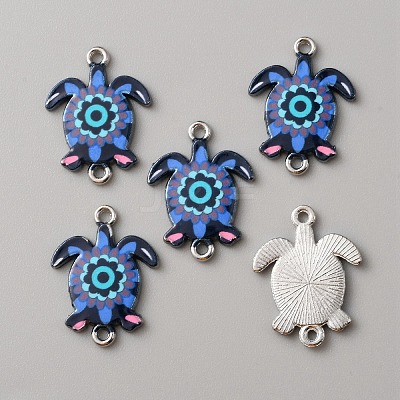 Alloy Enamel Printed Connector Charms ENAM-WH0065-15P-05-1