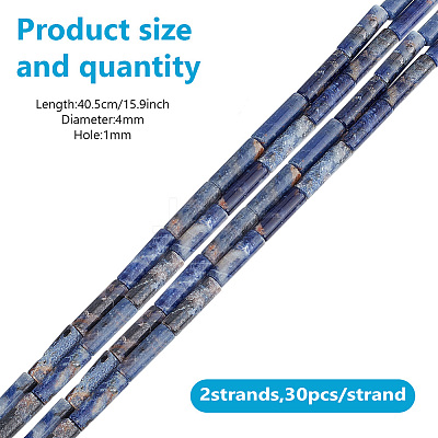 2 Strands Natural Sodalite Beads Strands G-GO0001-42-1