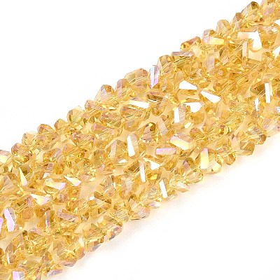 Electroplate Transparent Glass Beads Strands GLAA-N021-4mm-23-1