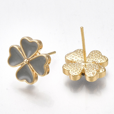 Brass Stud Earring Findings KK-S350-346-1