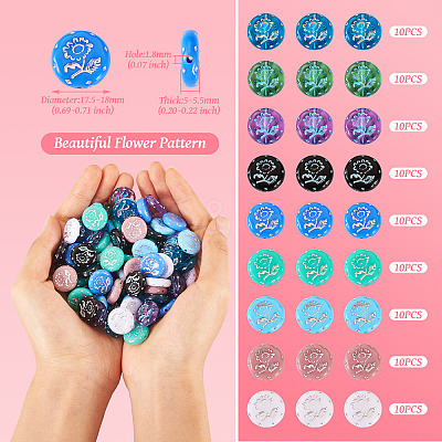 90Pcs 9 Style Opaque & Transparent Acrylic Beads MACR-TA0001-45-1