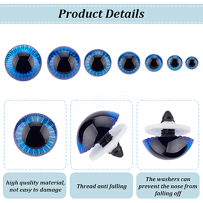 64Pcs 8 Styles Craft Plastic Doll Eyes DOLL-GA0001-18-1