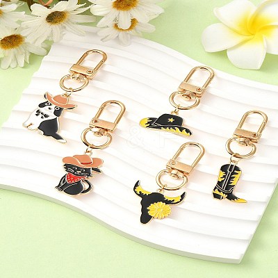 Cowboy Theme Alloy Enamel Pendant Decorations HJEW-YW00022-01-1
