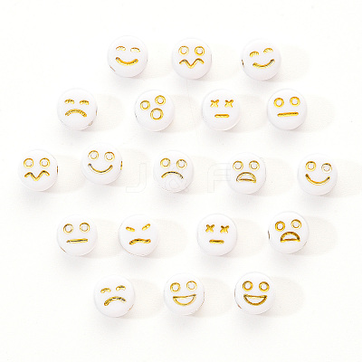 Opaque White Acrylic Beads MACR-YW0001-21A-1