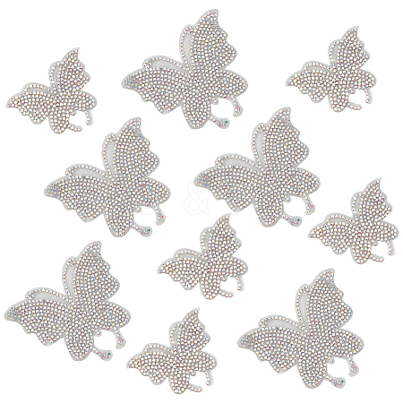 10Pcs 2 Styles Glass Rhinestone Car Stickers STIC-GF0001-42A-1