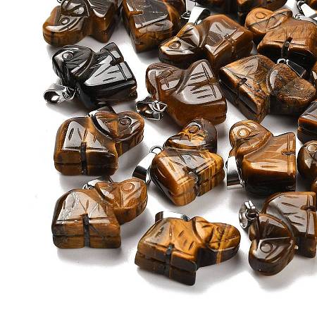 Natural Tiger Eye Pendants G-B127-05P-06-1