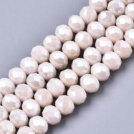 Electroplate Glass Beads Strands EGLA-A034-P4mm-A19-1