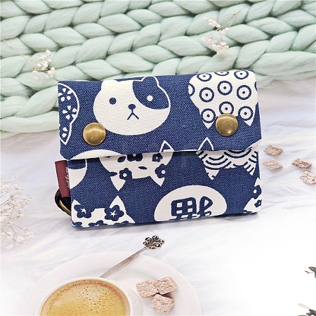 Cartoon Bear Printed Cloth Zipper Wallets PW-WG4FCA5-04-1