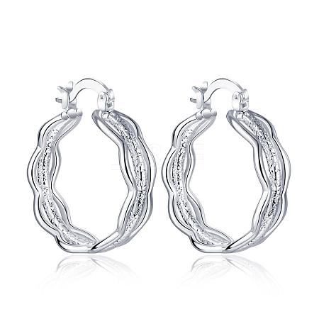 Vogue Design Ring Brass Hoop Earrings EJEW-BB10500-1