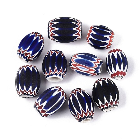 Handmade Millefiori Glass Barrel Beads LA-N002-31A-1