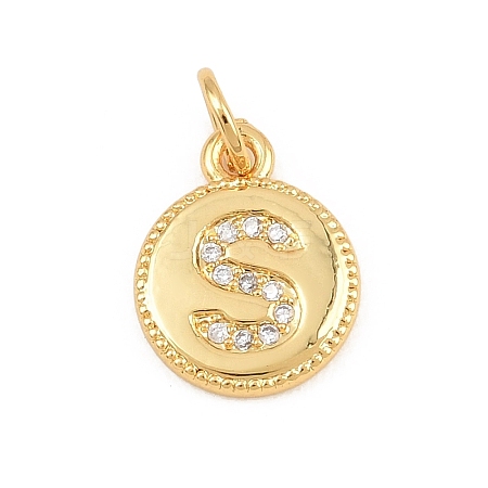 Brass Micro Pave Clear Cubic Zirconia Charms CU-CBA56CE-12G-S-1