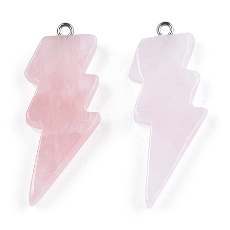 Natural Rose Quartz Pendants G-N332-53-A20-1