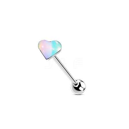 304 Stainless Steel & Acrylic Straight Barbell Tongue Rings FS-WG7AF88-02-1