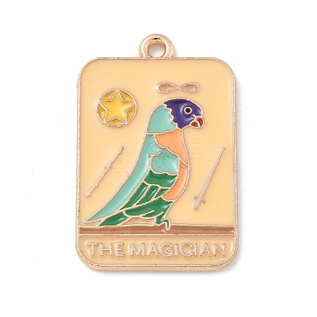 Tarot Alloy Enamel Pendants ENAM-A008-47KCG-03-1