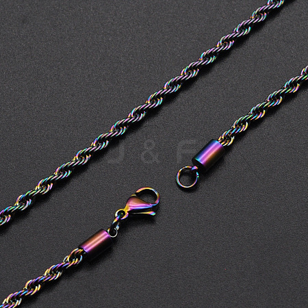 304 Stainless Steel Rope Chain Necklaces NJEW-T012-03-46-Q-1