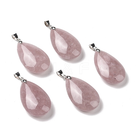 Natural Strawberry Quartz Pendants G-D084-01P-B19-1