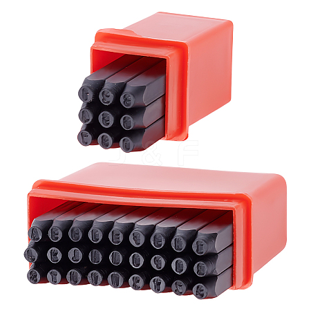 2 Sets 2 Styles Carbon Steel Stamps AJEW-UN0001-98A-1