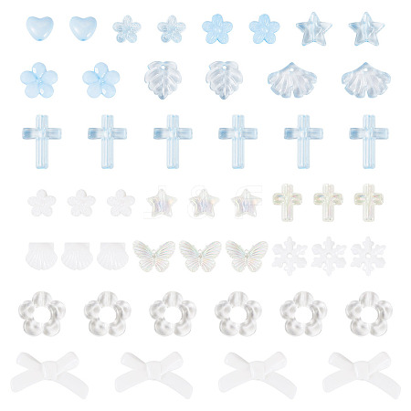 100G Transparent & Opaque Acrylic Beads TACR-TA0001-57D-1