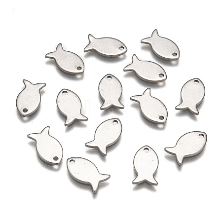 Tarnish Resistant 304 Stainless Steel Fish Charms LS-STAS-M037-08-1