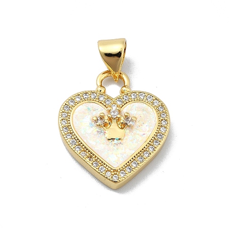 Brass Micro Pave Clear Cubic Zirconia Pendants KK-A221-19E-G-1