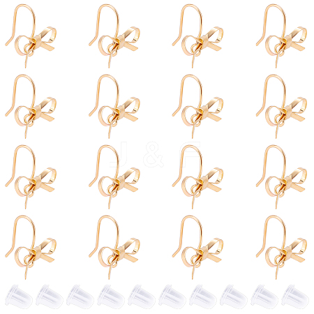 24Pcs Brass Stud Earring Findings KK-FH0002-35-1