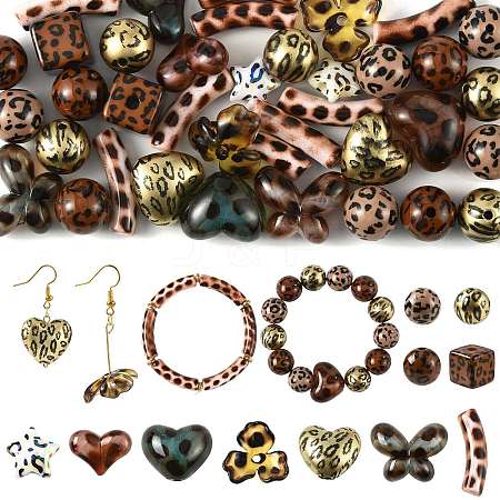 38Pcs Transparent Acrylic Beads OACR-FS0002-71-1