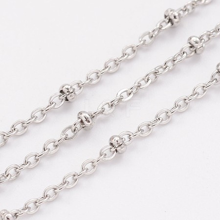 Tarnish Resistant 304 Stainless Steel Cable Chains CHS-K003-01P-0.4MM-1