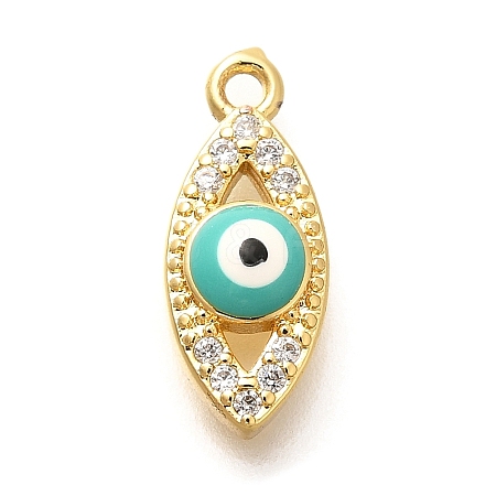 Brass Micro Pave Cubic Zirconia Pendants KK-U048-04G-02-1