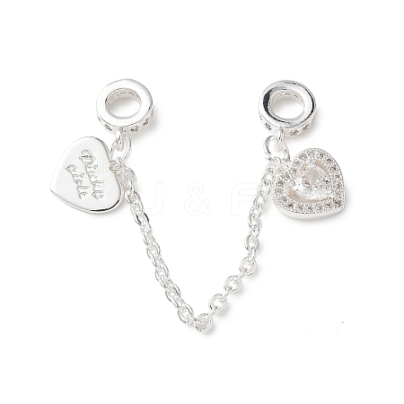 Brass Micro Pave Clear Cubic Zirconia Cable Chain European Beads KK-G531-07D-S-1