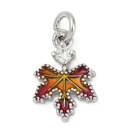 Brass Micro Pave Cubic Zirconia with Enamel Charms KK-G526-08P-1