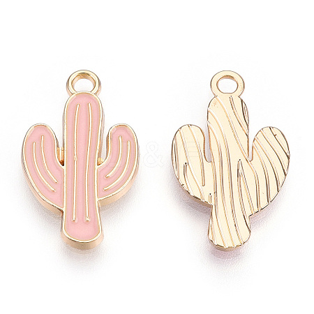 Light Gold Plated Alloy Pendants LS-X-ENAM-T009-12B-1