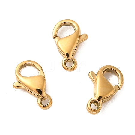 Ion Plating(IP) 304 Stainless Steel Lobster Claw Clasps X-STAS-AB09-G-01-1