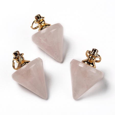 Natural Rose Quartz Pendants G-Z010-01B-1