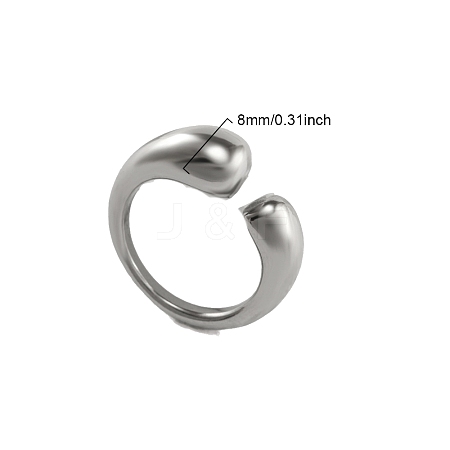 Non-Tarnish Stainless Steel Cuff Open Ring PW-WG88F08-01-1