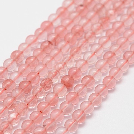 Cherry Quartz Beads Strands G-N0185-03-3mm-1