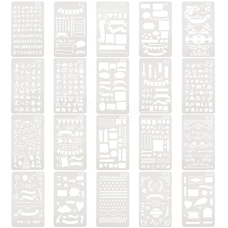 Plastic Reusable Drawing Painting Stencils Templates DIY-WH0047-M-1