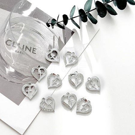 Platinum Alloy Rhinestone Pendants PW-WGE3288-08-1