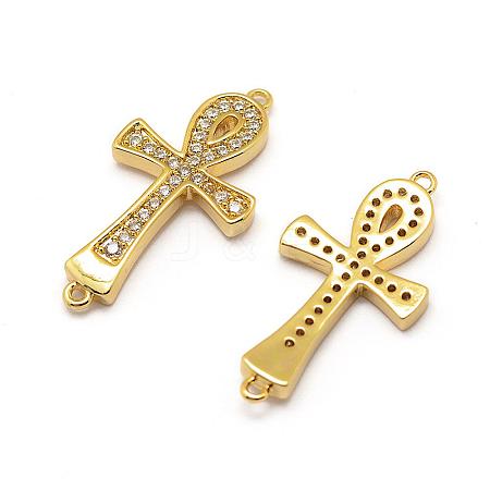 Brass Micro Pave Grade AAA Cubic Zirconia Links ZIRC-G100-21G-NR-1