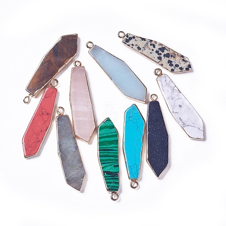 Electroplate Natural & Synthetic Mixed Stone Pendants G-S344-24-M-1