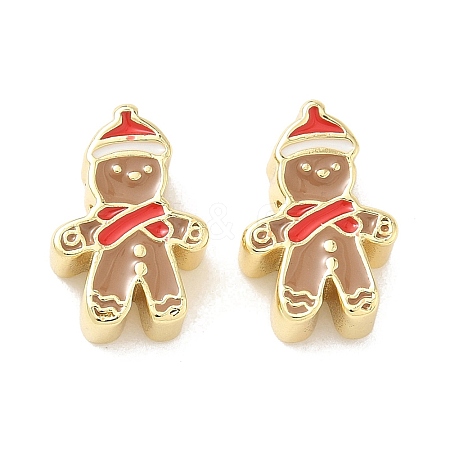 Christmas Brass Enamel Beads KK-I474-G24-1