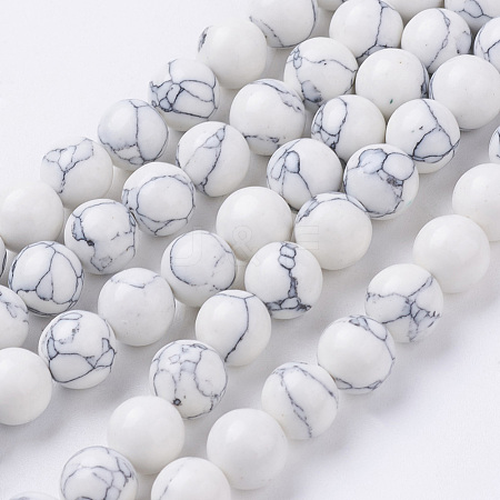 Synthetic Howlite Beads Strands X-G-E110-8mm-5-1