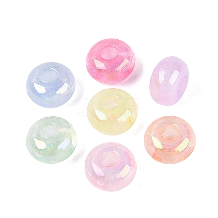 UV Plating Transparent Acrylic European Beads OACR-Q204-13-1