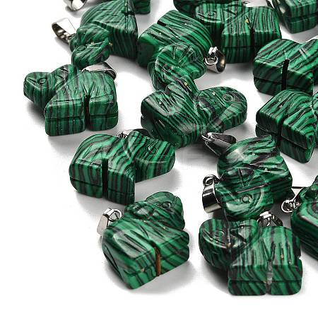 Synthetic Malachite Pendants G-B127-05P-01-1