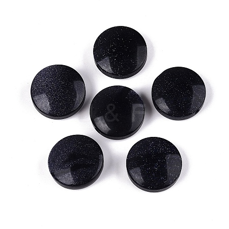 Synthetic Blue Goldstone Coin Beads G-Q601-36A-1