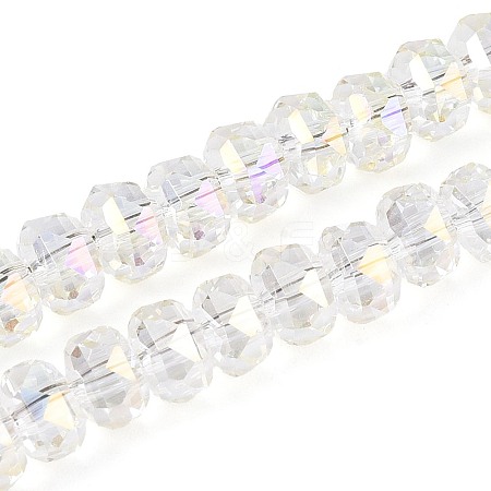 Electroplate Transparent Glass Beads Strands EGLA-N022-05B-C08-1